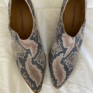 Lucky Brand Tresee Snakeskin Ankle Booties